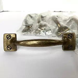 VTG Drawer Pulls Handles Antique Brass Plated 4 in OC Faux Screw Heads - 18 NEW - Picture 1 of 9