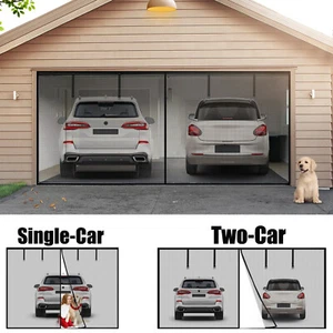 Garage Door Screen Magnetic Heavy Duty Mosquito Insects Bugs Mesh Net 1/2 Cars - Picture 1 of 38