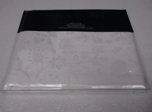 New Ralph Lauren ASHMONT Floral Jacquard Italy 590TC White Flat Sheet - Queen - Picture 1 of 10