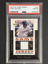 1997 Upper Deck UD Game Used Jersey #GJ2 Tony Gwynn Padres HOF Jersey PSA 8