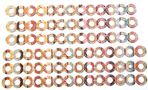 Distressed Circles Gold Foil Accent 6 pc 6" x 1/2" Cardstock Stickers - Picture 1 of 2