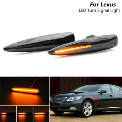 Dynamic Smoked LED Side Turn Signal Light For Lexus IS F LS460 LS460L LS600h L - Image 1 of 4