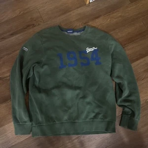 SUPERDRY Green “Be Sure It’s Official” Sweatshirt Size XXL EUC Free Shipping - Picture 1 of 7