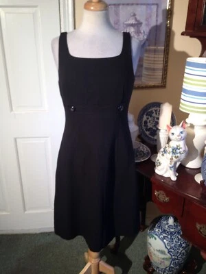 VESTIDO VAINA DE ALGODÓN NEGRO LAUNDRY BY SHELLI SEGAL - TALLA 6 - ¡ESTILO AJUSTADO EN FORMA!! Foto 1 de 4