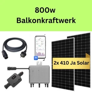 880 W/800 W Balkonkraftwerk Photovoltaik Solaranlage Steckerfertig Bifazial - Bild 1 von 4