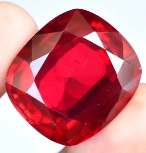 83.20 Ct Natural Mozambique Blood Red Ruby Certified Stunning Cushion Gemstone - Picture 1 of 6