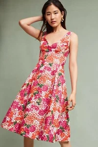 NWT $288 Anthropologie Riona Embroidered Floral Dress Monique Lhuillier Size 8 - Picture 1 of 9