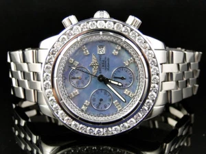 Custom Mens Windrider Breitling Evolution A13356 45 mm Diamond Watch 6 Ct - Picture 1 of 11