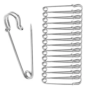 12 Large Safety Pins Heavy Duty Stainles Steel Pin Blanket Clothing Accessories - Picture 1 of 6