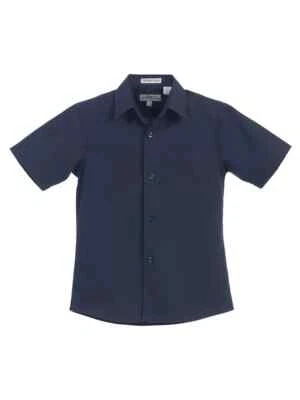 Camisa de vestir formal de boda escolar manga larga lisa DS-85S para niños pequeños DS-85S Foto 1 de 4