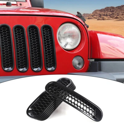 7PCS Upgrade Stick-on Honeycomb Front Grille Inserts For Jeep Wrangler JK 07-15 Foto 1 de 4