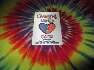 GRATEFUL DEAD BACKSTAGE PASS SILVER BOWL HEART LAS VEGAS NEVADA APR 4/28/91-1991 - Picture 1 of 2