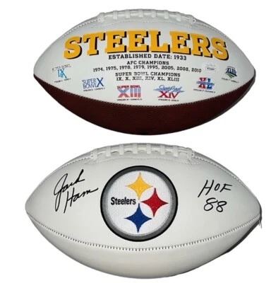 Jack Ham Signed Pittsburgh Steelers Logo Football JSA HOF 88 Insc - Image 1 of 3