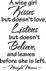 A WISE GIRL Marilyn Monroe Wall Decal Quote Words Lettering Vinyl Sticker Art - Picture 1 of 1