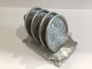 Vintage 4er Set Everlast geschmiedete Aluminium Muster Untersetzer/Ständer Gestell - Bild 1 von 4