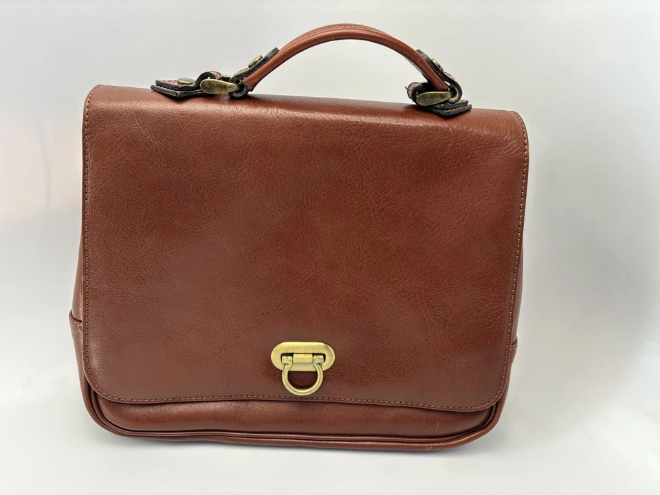 VTG FRANCINE L. PARTNER (Paris) Tan Substantial Leather Handbag Business Classic - Image 1 of 4