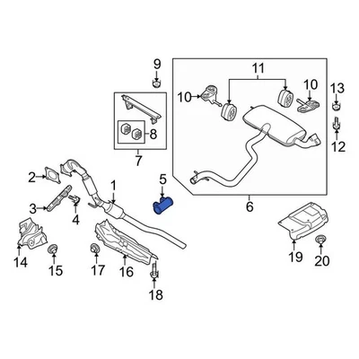 For Audi Q7 2007-2010 Audi 1K0253141H Rear Exhaust Muffler Clamp Foto 1 de 4