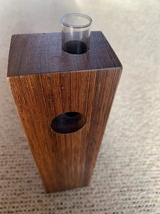 Deko Blumenvase Reagenzglas Holz modern - Bild 1 von 6