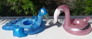 2 Getränkehalter für den Pool, Deko, Tiere,Flamingo,aufblasbar - Bild 1 von 2