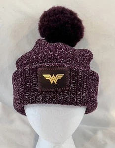 DC x Love Your Melon Deep Purple And Gold Pom Beanie Wonder Woman - Picture 1 of 8