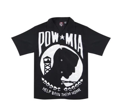 Dragonfly POW MIA Shirt Mens XXXL Button Up Black Help Bring Them Home - Image 1 of 2