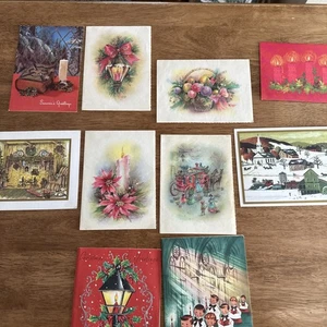 Lot of 10 Vintage  Christmas Card 1950's Glitter  Craft Scrapbooking Letters - Picture 1 of 20
