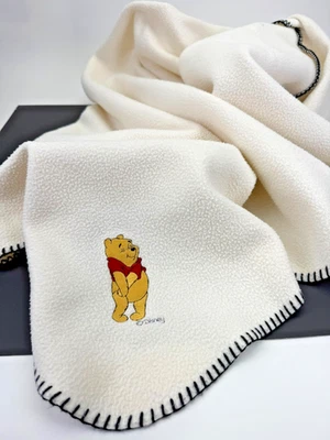 Disney Baby Winnie the Pooh Fleece Blanket Embroidered Vintage  43x61" Cozy Soft - Image 1 of 4