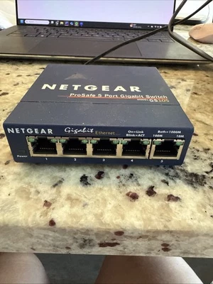 NetGear Pros Safe 5  (GS105) 5- Ports External Switch with charger (Used) - Image 1 of 4