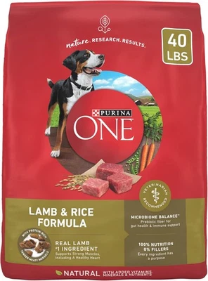 Ração seca para cães Purina ONE SmartBlend cordeiro e arroz 40 lb frete grátis - Imagem 1 de 4
