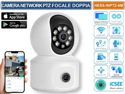 TELECAMERA IP PTZ WIFI DA INTERNO 6MP ONVIF SMARTS AUTOTRACKING HUMAN DETECT - Immagine 1 di 4