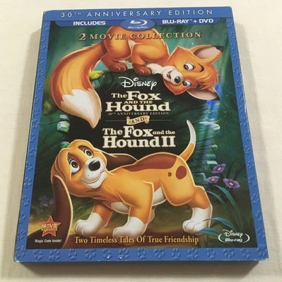 The Fox and the Hound 1 + 2 - 30th Anniversary Slipcover Blu-Ray/DVD | VGC - Image 1 of 4