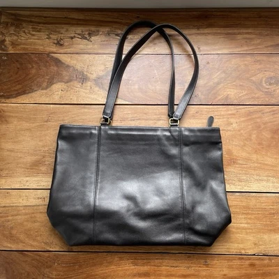 Vintage Coach Black Leather Brass Hardware 4065 Light Tote Bag *Project* Read - Image 1 of 4