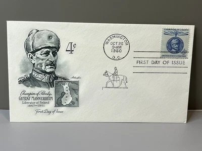 Gustaf Mannerheim Liberator of Finland Oct 26 1960 #1165- Artmaster Cachet FDC - Image 1 of 4