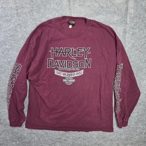 Camisa Harley-Davidson Para Hombres 2XL Manga Granate Éxitos Gráfico Callejón Allejón Águila - Imagen 1 de 12