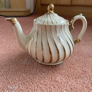 Vtg 1930s Sadler Teapot Gold Swirls Hand Painted Made In England - Picture 1 of 3