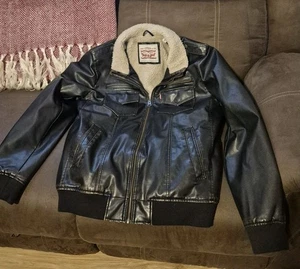 Giubbotto Levis uomo sherpa foderato taglia M bomber aviatore marrone ecopelle BELLO  - Foto 1 di 11