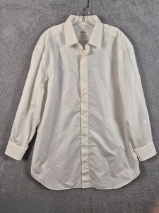 Brioni Men’s Dress Shirt Sz 17.5 / 44 Off White Cotton Silk Button Down - Picture 1 of 11