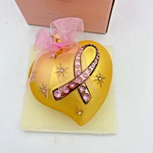 Avon Cuore Oro Decorazione Natalizia Crociata Cancro al Seno 2004 - Foto 1 di 10