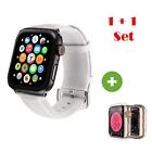 For Apple Watch 0 - 3 Leather Bracelet 42 MM Band White + Case Silicone TPU