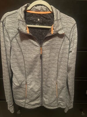 Tangerine size L ladies full zip  jacket with reflective dots preowned - Image 1 of 4