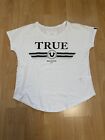 True Religion - Damen - T-Shirt - Gr.XL - weiß mit Aufdruck - NEU ohne Etikett