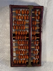Vintage Chinese Solid wood Lotus flower brand abacus 11 rows 77 beads Rosewood - Picture 1 of 6