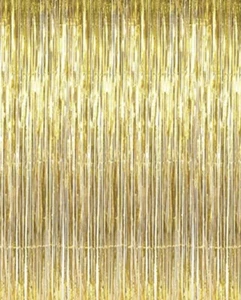 One 3.2 ft x 9.8 ft Metallic Tinsel Foil Fringe Curtains Parties Photos Shower - Picture 1 of 2