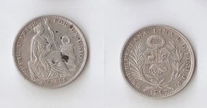 Peru  1/5 sol 1897 J.F. - Picture 1 of 1