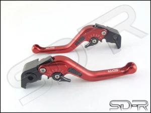 Kawasaki Z900 2016-2025 Carbon Fiber inlay Short SDR Adjustable Levers Red - Picture 1 of 1