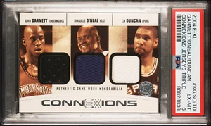 2004 E-XL ConnEXions GARNETT SHAQUILLE O'NEAL TIM DUNCAN Triple Jersey /13 PSA 6 - Picture 1 of 2