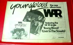 War Youngblood OST Vintage ORIGINAL 1978 Press/Magazine ADVERT 13"x 8.5" Funk - Imagen 1 de 3