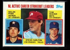 NOLAN RYAN, TOM SEAVER, STEVE CARLTON  1984 TOPPS KO LEADERS #707