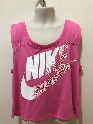 Camiseta deportiva Nike para niñas rosa HBR corta talla L sin mangas con malla espalda sin mangas $30 nueva con etiquetas FS Foto 1 de 4