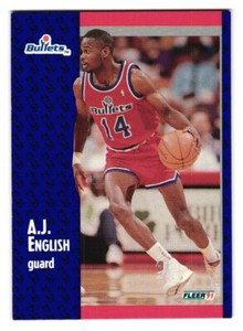 1991-92 Fleer A.J. English Rookie Washington Bullets #206